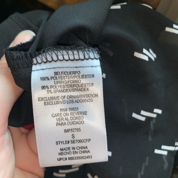 Sam Edelman Bolt Print Studded Drop Waist Black Mini Dress Size Small - Picture 5 of 7